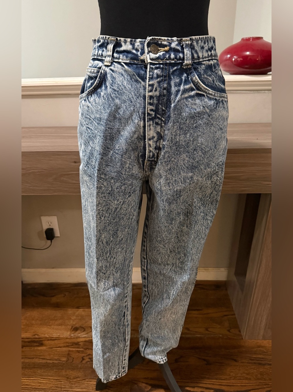 Vintage 90s Gushu Acid Snow Wash Retro Jeans High Waisted Mom Jeans Y2K Size 28